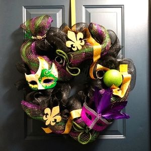 Mardi Gras Front Door Wreath